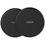 Rapoo XC105 dubbele draadloze inductielader voor smartphone, oplader voor iOS en Android (bijv. iPhone, AirPod, Samsung), plat, Qi-opladen, snel opladen, overbelastingsbeveiliging, zwart