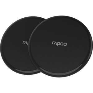 Rapoo XC105 draadloze oplader voor smartphone, inductie, oplader voor iOS en Android (bijv. iPhone, AirPod, Samsung), plat, snel opladen, overbelastingsbeveiliging, zwart