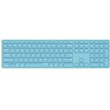 Rapoo E9800M draadloos toetsenbord oplaadbare batterij plat aluminium DE-lay-out ontwerp QWERTZ PC & Mac - blauw