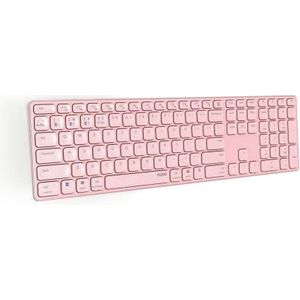 Rapoo E9800M E9800M Draadloos Multimode Toetsenbord, Oplaadbaar, met Bluetooth, 2,4 GHz, Connectiviteit voor verschillende apparaten en slank ontwerp, roze