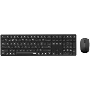Rapoo Draadloze muis + toetsenbord (computermuis, muis, toetsenbord, draadloos, Bluetooth, 1300 DPI, USB-ontvanger) zwart