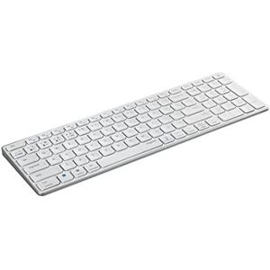 Rapoo E9700M Draadloos toetsenbord, draadloos toetsenbord, plat aluminium design, milieuvriendelijke oplaadbare batterij, DE-Lyout QWERTZ PC & Mac - wit