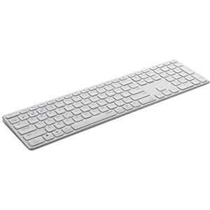 Rapoo E9800M Draadloos toetsenbord, draadloos toetsenbord, plat aluminium design, milieuvriendelijke oplaadbare batterij, DE-Lyout QWERTZ PC & Mac - wit