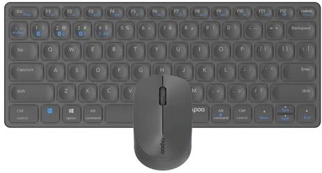 Rapoo 9600M - Toetsenbord - Grijs - Draadloos - Bedraad