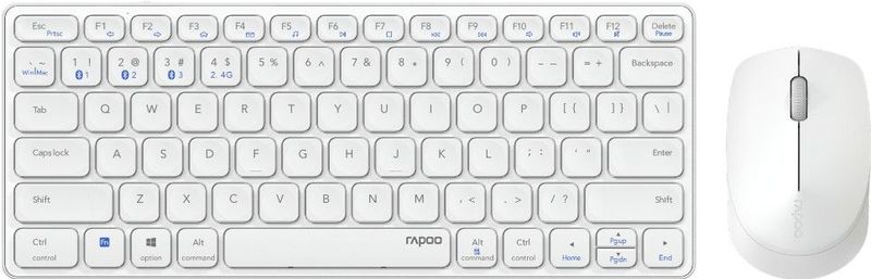 Rapoo - 9600M - Draadloze Multimode Blade Combo Set - Wit - QWERTY US