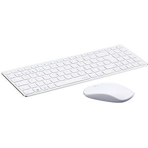 Rapoo 9300 M draadloze muis voor draadloos toetsenbord, 1300 dpi-sensor, 12 maanden batterijduur, compact, QWERTZ PC & Mac, wit