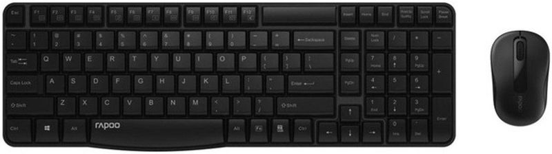 Rapoo X1800S toetsenbord Inclusief muis RF Draadloos QWERTZ Duits Zwart