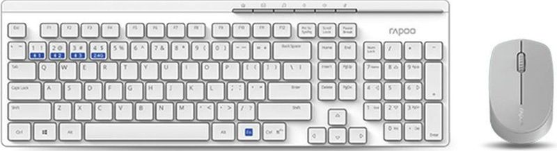Rapoo 8100M UI-W Toetsenbord- en Muiscombinatie - Wit - Bluetooth - Comfortabel Design