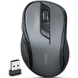 Rapoo M500 Silent kabellose Maus wireless Mouse 1600 DPI Sensor 12 Monate Batterielaufzeit leise Tasten ergonomisch für Rechtshänder PC & Mac - schwarz
