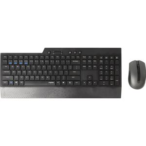 Rapoo Draadloos toetsenbord combo set 8200T Multi-mode QWERTY - Toetsenbord Zwart