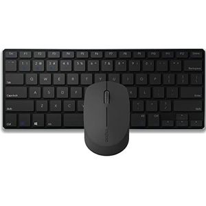 Rapoo | Combo Draadloos toetsenbord en muis 9000M (draadloos, multimode-verbinding, Bluetooth 3.0, 4.0 en 2,4 GHz, ergonomische muis, Spaans QWERTY-toetsenbord) zwart
