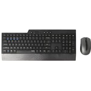 RAPOO Draadloos toetsenbord en muis met Portugese QWERTY (toetsenbord en muis met Bluetooth en 2,4 GHZ, optische muis met 1.600 dpi), zwart, 00192494