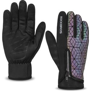 ROCKBROS Unisex Winter Fietshandschoenen - Handschoenen Warme - Touchscreen Handschoenen - Antislip Sporthandschoenen voor Fiets Hardlopen Fitness