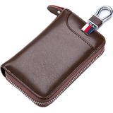 Su.B Leren Sleuteletui, 6 Sleutelhaken, Kaarthouder, Portemonnee voor Bankbiljetten, Autosleutelzakje, Multifunctionele Sleutel Wallet - Bruin