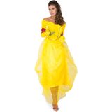 Karnival Costumes Gele Prinsessenjurk met Handschoenen Kostuum Dames Carnavalskleding Dames Carnaval - Polyester - Maat M