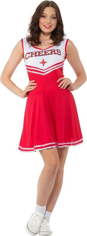 Rood Cheers cheerleader kostuum voor vrouwen