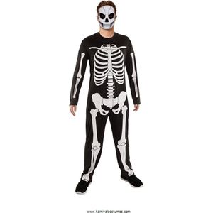 Karnival Costumes Skelet Skull Skeletten Schedel Halloween Kostuum Heren Carnavalskleding Heren Halloween Kostuum Volwassenen Verkleedkleding Volwassenen - Polyester - Maat S