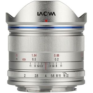 Venus Optic Laowa 7,5 mm F/2 MFT standaard versie (Micro Vier Derde, Micro Vier Derde), Objectief, Zilver