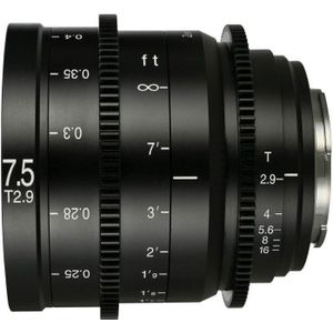 Venus Optic - 7,5 mm T2.9 Zero-D S35 Cine Lens - Zwart - X-Mount (Fujifilm X)