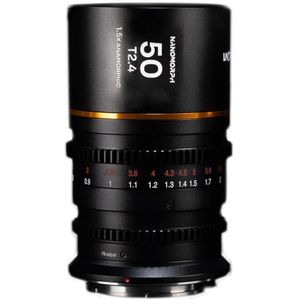 Laowa 50mm T2.4 1.5X S35 Nanomorph Cine Amber Canon RF-mount objectief