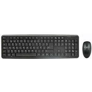 UNYKAch QWERTY toetsenbord en muis kit Spanje OEM toetsenbord kit met kabel 105 1200 dpi membraanknoppen, USB-aansluiting, stil, ergonomisch, Windows, Mac, Android, Linux