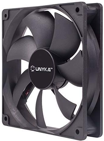 UNYKAch Computerventilator 120 mm, 51800, zwart, basic, 1200 rpm, 4-polig, 7 vleugels, stil