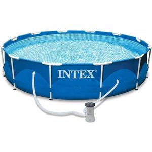 Intex Metal Frame zwembad 305 x 76 cm-Met 12-Volt filterpomp