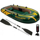 Intex Seahawk 3 Boat Set - 295 x 137 x 43 cm - Inclusief peddels en pomp