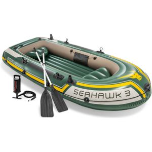 Intex Seahawk 3 Boot Set - 295 x 137 x 43 cm - Inclusief peddels en pomp