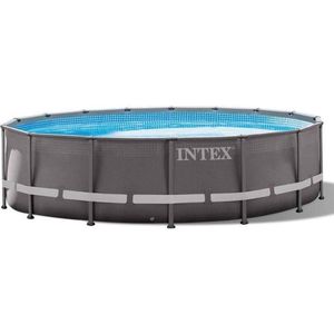 Intex Ultra Frame Opzetzwembad Met Accessoires 488 X 122 Cm Grijs