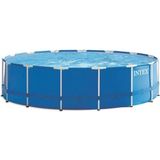 Intex buisvormig rond metalen frame zwembad kit (ø) 4,57 x (h) 1,22m