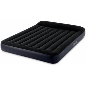 Intex 64143 - Materasso Gonfiabile Dura-Beam Pillow Rest Classic Matrimoniale, PVC, Nero, 152x203x25 cm