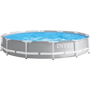 Intex Opzetzwembad - Prism Frame - Ø366 x 76 cm - Met pomp - Grijs