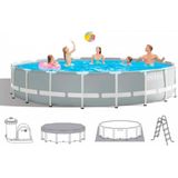Intex - Frame Swimming Pool Set 'Prism Rondo vi' grau ø 549 x 122 cm Inkl. Kartuschenfilteranlage