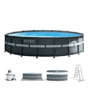 Intex 26330GN Frame Pool Set Ultra Rondo, grijs, 549 x 132 cm