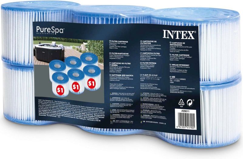Intex - 29011 PureSPA Filterkartusche Typ S1, 6er Blau, Weiß