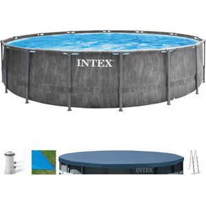 Intex Greywood Prism Frame zwembad 457x122 cm. met filterpomp en accessoires | Pool