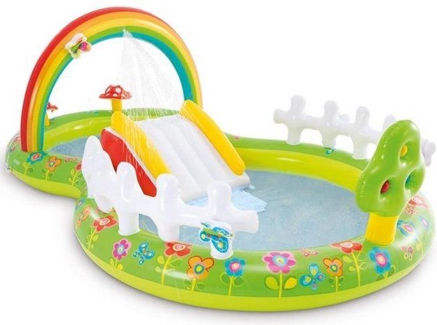 Aufblasbarer Pool Spielplatz Regenbogenland, 290 x 180 x 104 cm