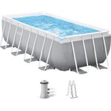 Intex - Frame Swimming Pool Set 'Prism Quadra iii' grau 400 x 200 x 122 cm Inkl. Kartuschenfilteranlage