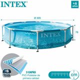 Intex Beachside opzetzwembad met filterpomp - 305x76cm - Blauw