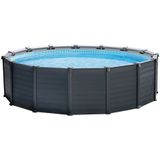 Intex Graphite Panel Pool 478x124 cm met zandfilter, ladder, afdek- en grondzeil - Model 2022