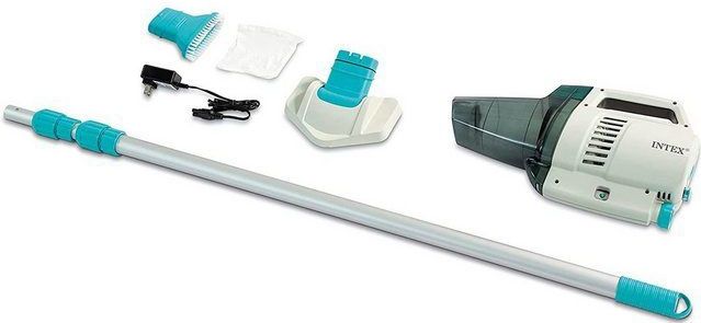 Intex - 28628 wiederaufladbarer Vakuum Pool Sauger ZR200, mit 280 cm Stange und zwei Saugköpfen 37x11x21 cm