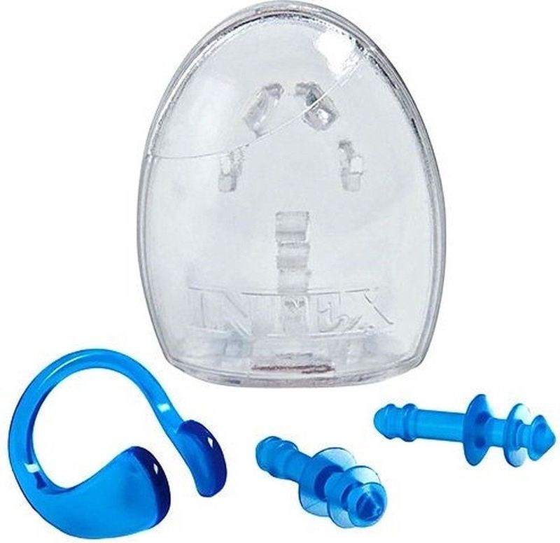 Intex - Oordopjes - Blauw - Kunststof - Met Neusclip en Opbergdoosje
