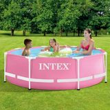 Intex 2,44 m x 76 cm roze metalen frame zwembad, set-up grootte: 2,44 m x 76 cm (28290NP)