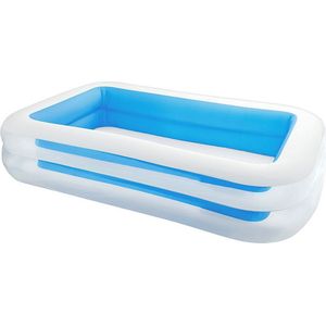 Pure2improve opblaaszwembad in de kleur wit/blauw.