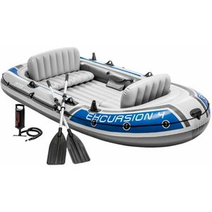 Intex Excursion 4 Boot Set - 315 x 165 x 43 cm- Inclusief peddels en pomp