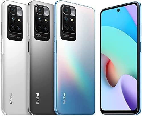 Xiaomi Redmi 10 Smartphone, 4 GB RAM + 64 GB ROM, 16,5 cm (6,5 inch) FHD + DotDisplay, MediaTek Helio G88 Octa-Core, 50 MP AI-quad-camera en 8 MP camera aan de voorkant (4 GB + 64 GB, grijs)