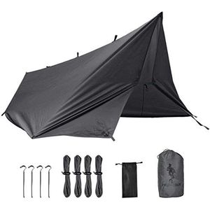 FREE SOLDIER Tarp Waterdicht tentzeil, 3 x 3,2 m, ultralicht, uv-bescherming, camping, zonwering, outdoor, multifunctioneel, groot, voor kamperen, wandelen, outdoor-activiteiten, grijs, met spijkers