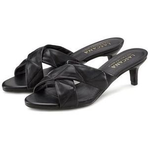 LASCANA Pantolette, Mule, Sandale, offener Schuh, im Stepp-Design mit Kitten-Heel