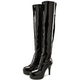 LASCANA Belle Affaire Overkneestiefel »High-Heel-Stiefelette mit Plateau,«, in erotischer Lack-Optik